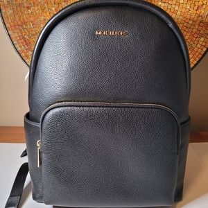NWT MICHAEL KORS ERIN LRG LEATHER BLACK BACKPACK